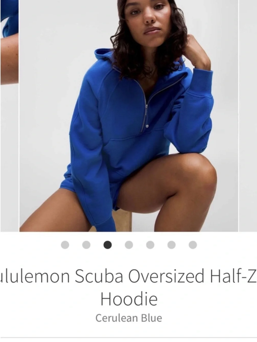 Lululemon Scuba Oversized Half Zip Hoodie Cerulean Blue Sz M/L